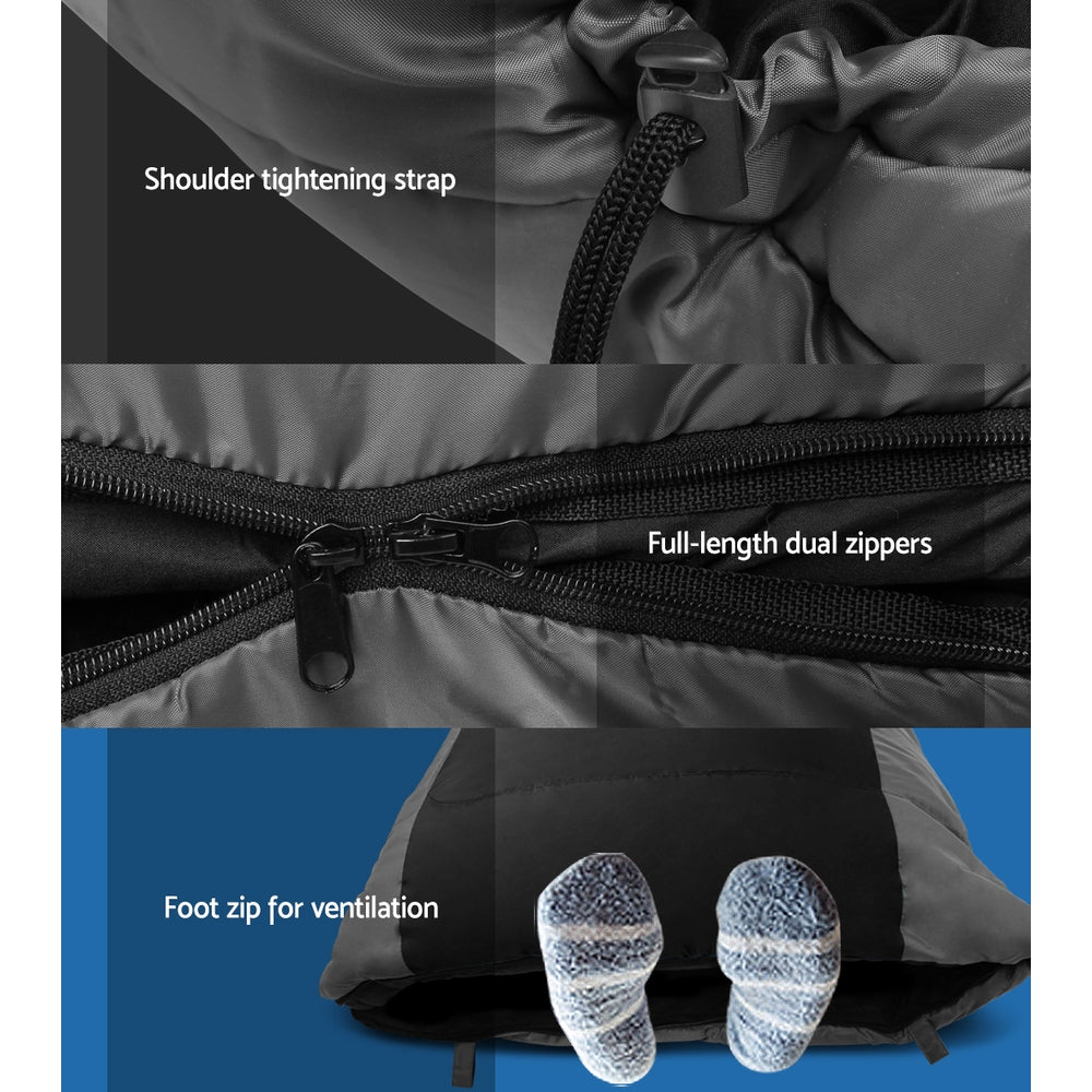 Weisshorn Sleeping Bag Single -20°C Waterproof, Compact, 2.7kg, 208cm x 82cm - SuperSaverAU - view 5