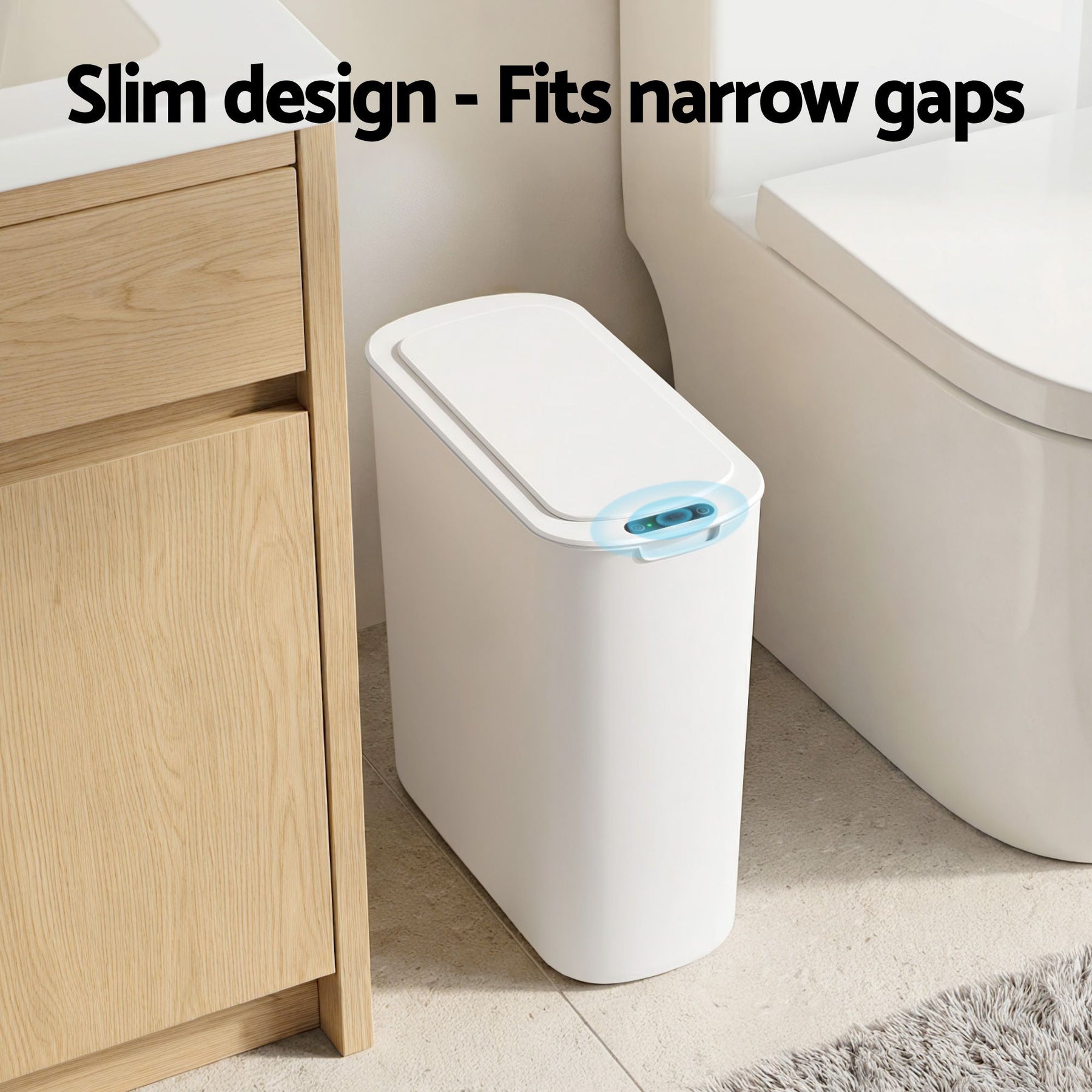 Devanti Automatic Trash Bin – White 21L with Motion Sensor Lid