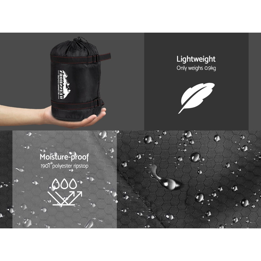 Weisshorn Sleeping Bag Single 0°C, Compact, Lightweight, Waterproof, Carry Bag