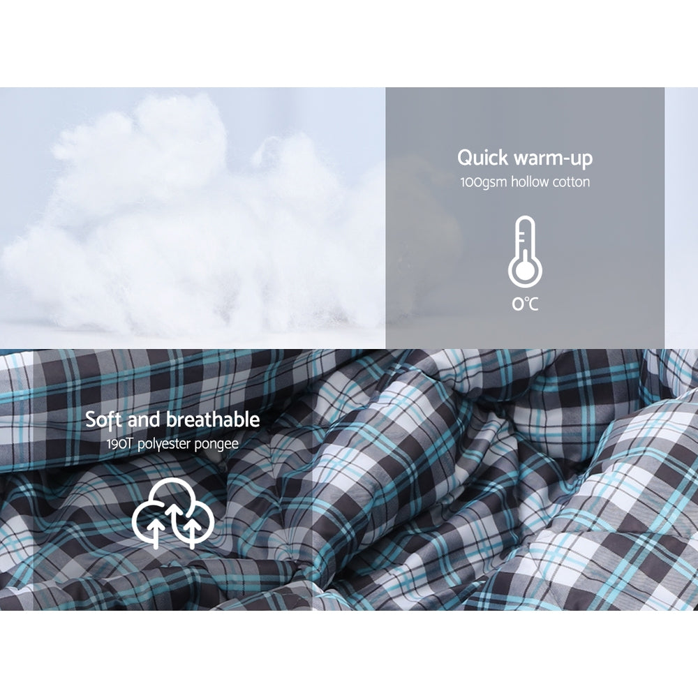 Weisshorn Sleeping Bag Single 0°C, Compact, Lightweight, Waterproof, Carry Bag