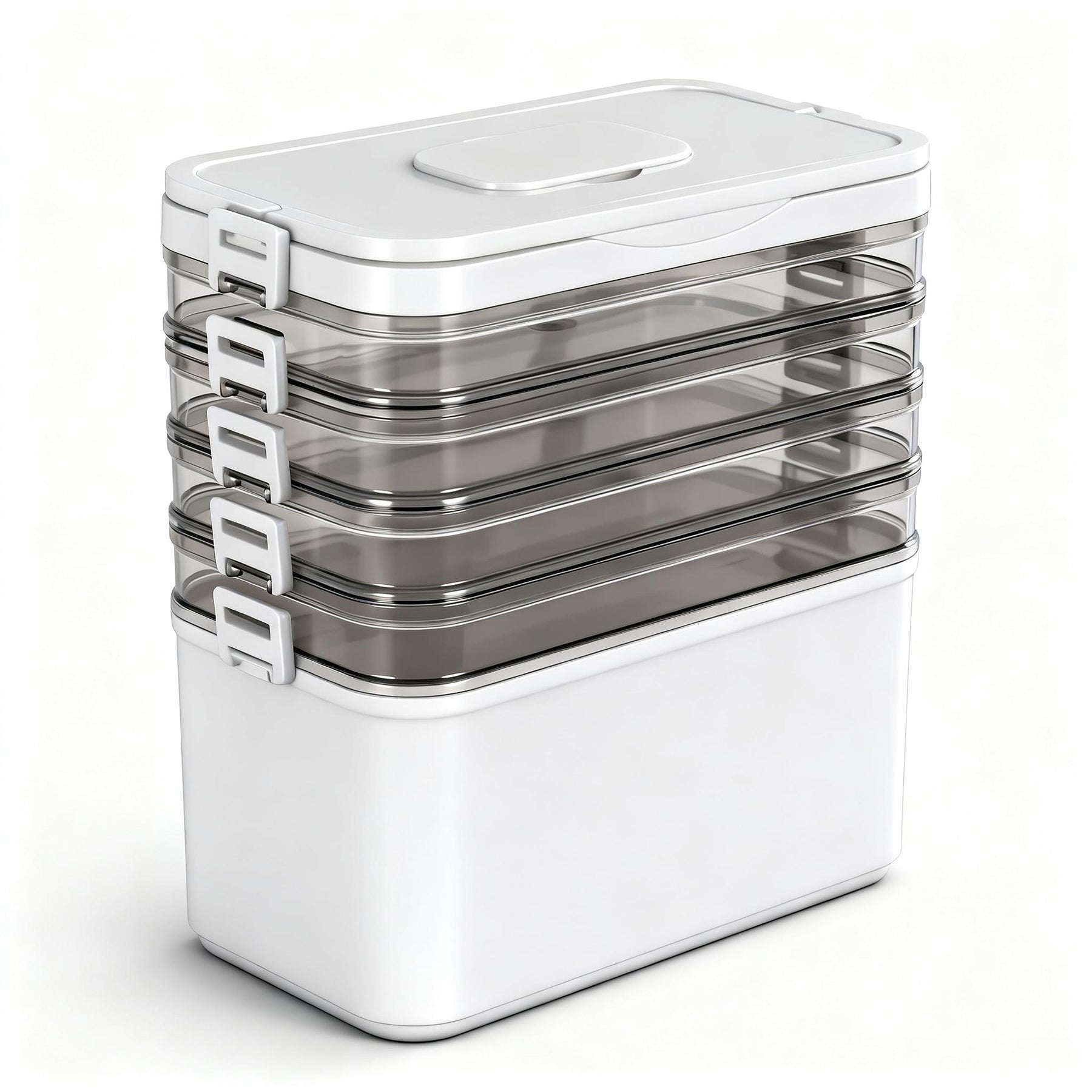 Artiss 5 Tier Portable Storage Box Detachable with Handles Plastic Clear - SuperSaverAU - view 8