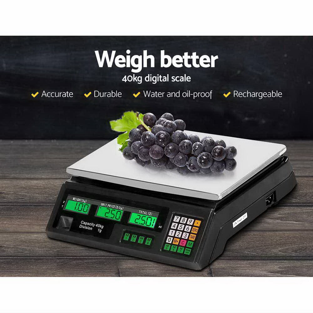 Emajin 40kg Digital Counting Scale - Rechargeable, 1g Increment, Large LCD