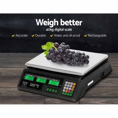 Emajin 40kg Digital Counting Scale - Rechargeable, 1g Increment, Large LCD
