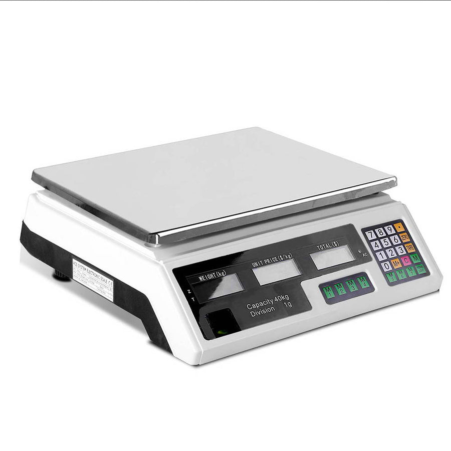 Emajin 40kg Digital Scale with Large LCD, Waterproof Keyboard, Rechargeable Battery - SuperSaverAU - view 1