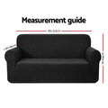 Artiss Sofa Cover Couch Covers 3 Seater High Stretch Black - SuperSaverAU - view 2