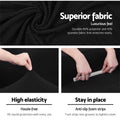 Artiss Sofa Cover Couch Covers 3 Seater High Stretch Black - SuperSaverAU - view 4