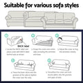 Artiss Sofa Cover Couch Covers 3 Seater High Stretch Black - SuperSaverAU - view 6