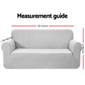 Artiss Sofa Cover Couch Covers 3 Seater High Stretch Grey - SuperSaverAU - view 2