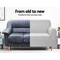 Artiss Sofa Cover Couch Covers 3 Seater High Stretch Grey - SuperSaverAU - view 3