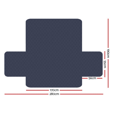 Artiss Sofa Cover Couch Covers 3 Seater Quilted Dark Grey - SuperSaverAU - view 2