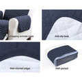 Artiss Sofa Cover Couch Covers 3 Seater Quilted Dark Grey - SuperSaverAU - view 6