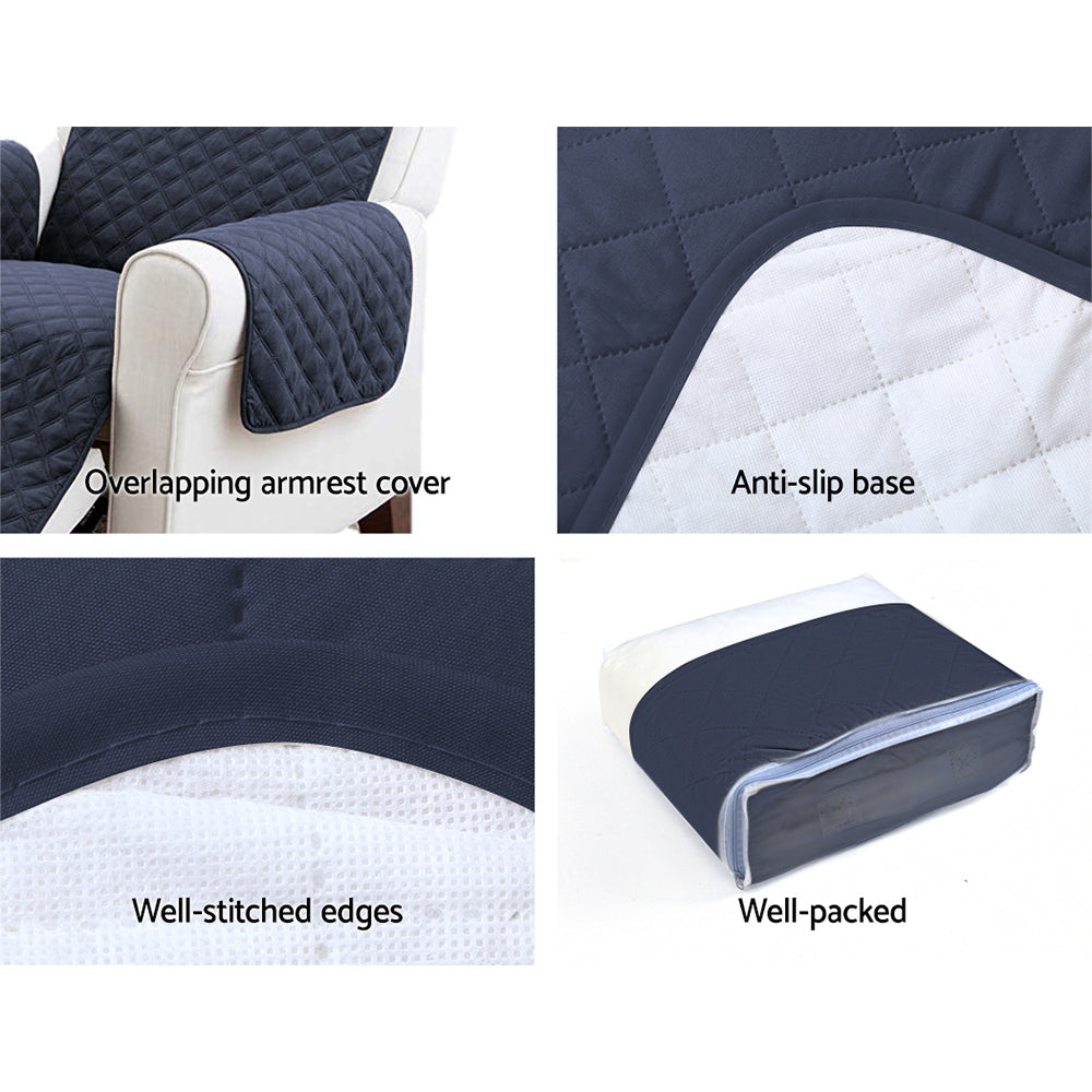 Artiss Sofa Cover Couch Covers 3 Seater Quilted Dark Grey - SuperSaverAU - view 6