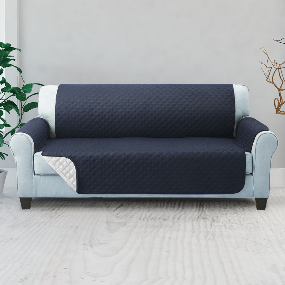 Artiss Sofa Cover Couch Covers 3 Seater Quilted Dark Grey - SuperSaverAU - view 8