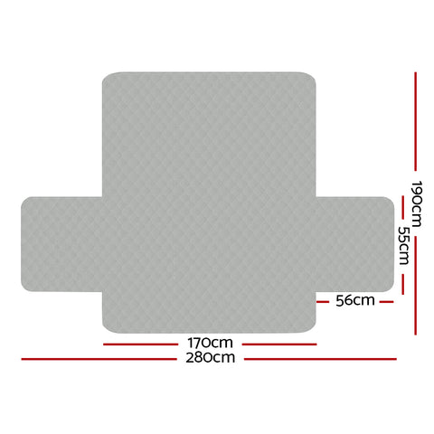 Artiss Sofa Cover Couch Covers 3 Seater Quilted Grey - SuperSaverAU - view 2