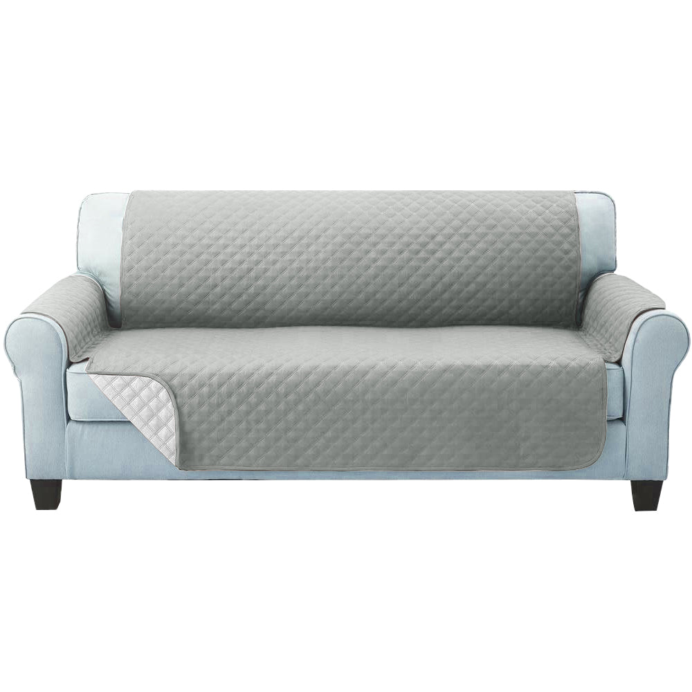 Artiss Sofa Cover Couch Covers 3 Seater Quilted Grey - SuperSaverAU - view 3