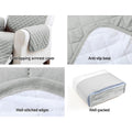 Artiss Sofa Cover Couch Covers 3 Seater Quilted Grey - SuperSaverAU - view 6