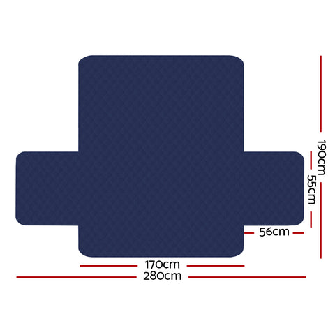 Artiss Sofa Cover Couch Covers 3 Seater Quilted Navy - SuperSaverAU - view 2