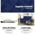 Artiss Sofa Cover Couch Covers 3 Seater Quilted Navy - SuperSaverAU - view 4