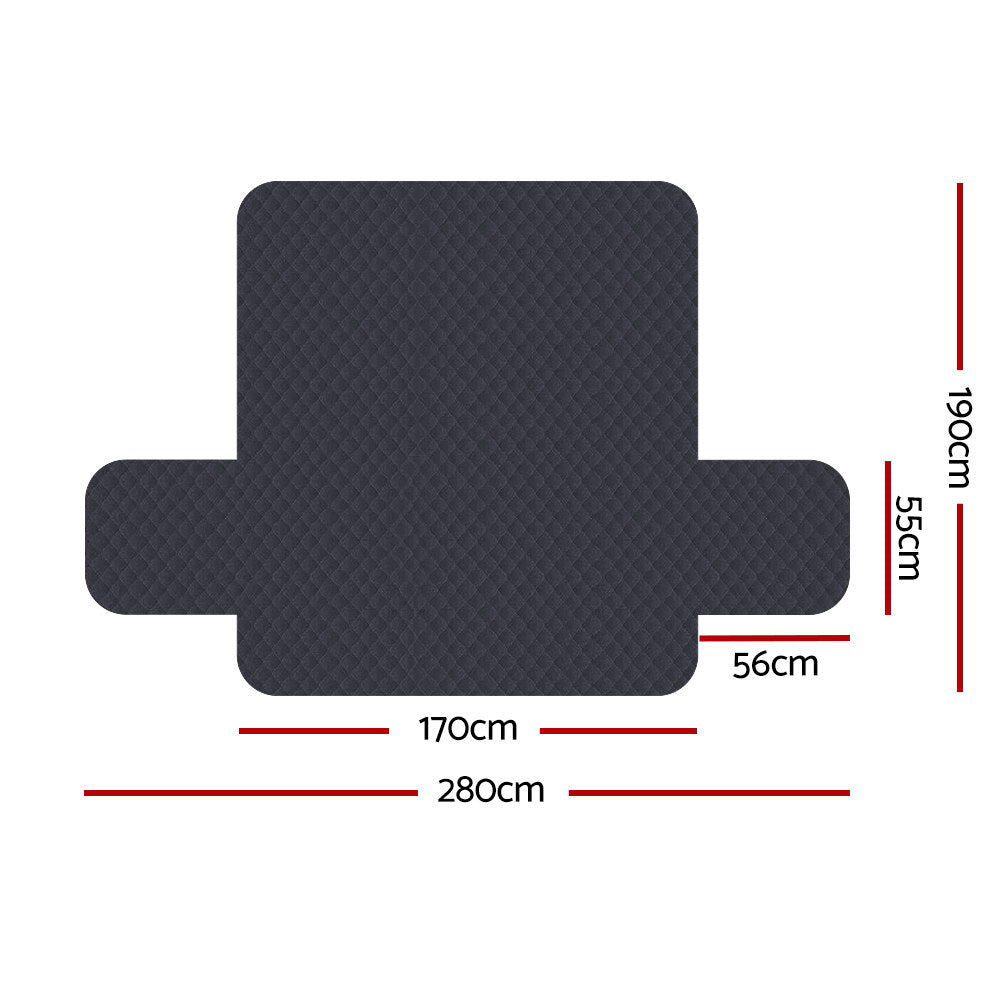 Artiss 3-Seater Sofa Cover 100% Water Resistant Dark Grey, Diamond-Quilted Design - SuperSaverAU - view 2