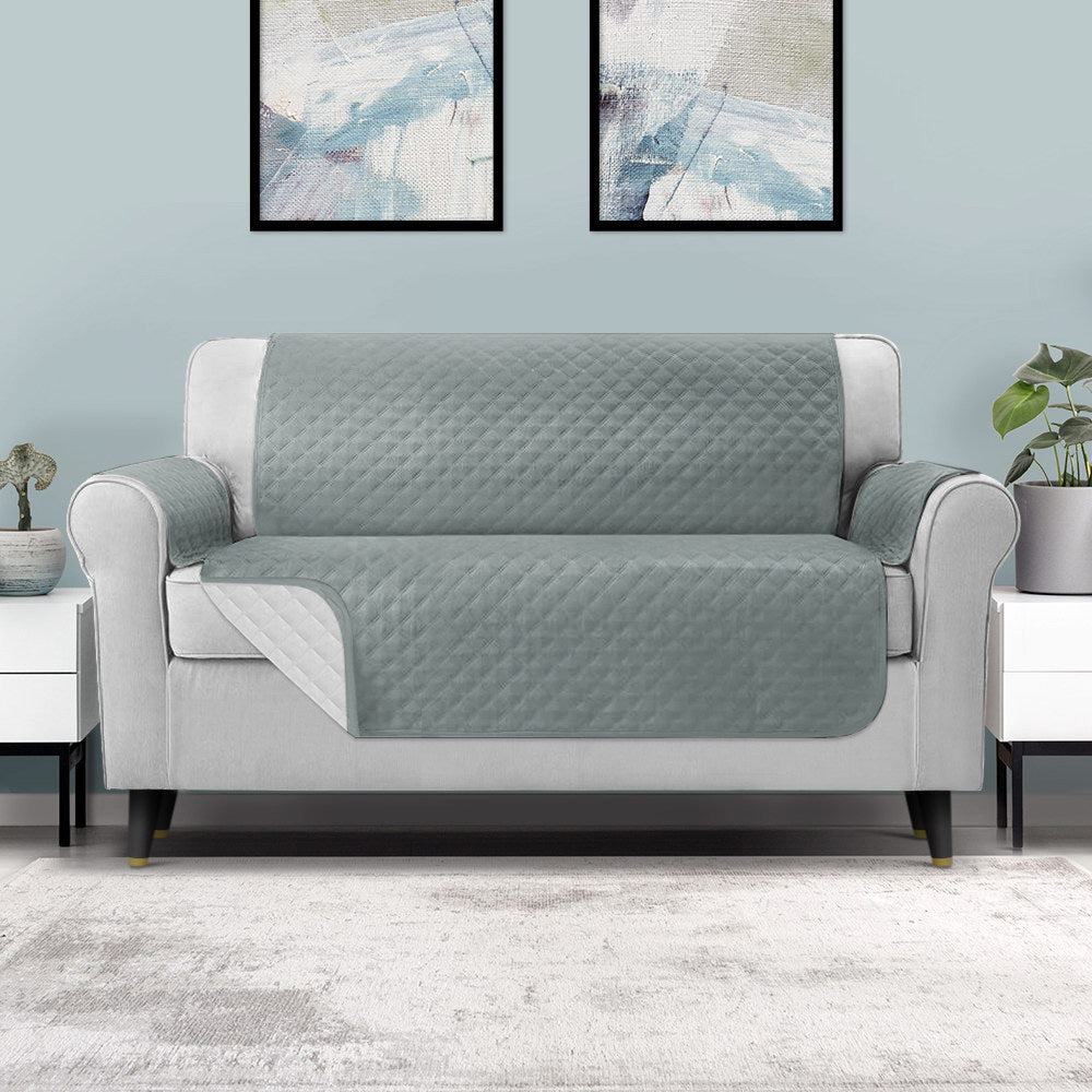 Artiss 3 Seater Sofa Cover 100% Water Resistant Grey with Diamond-Quilted Design - SuperSaverAU - view 8