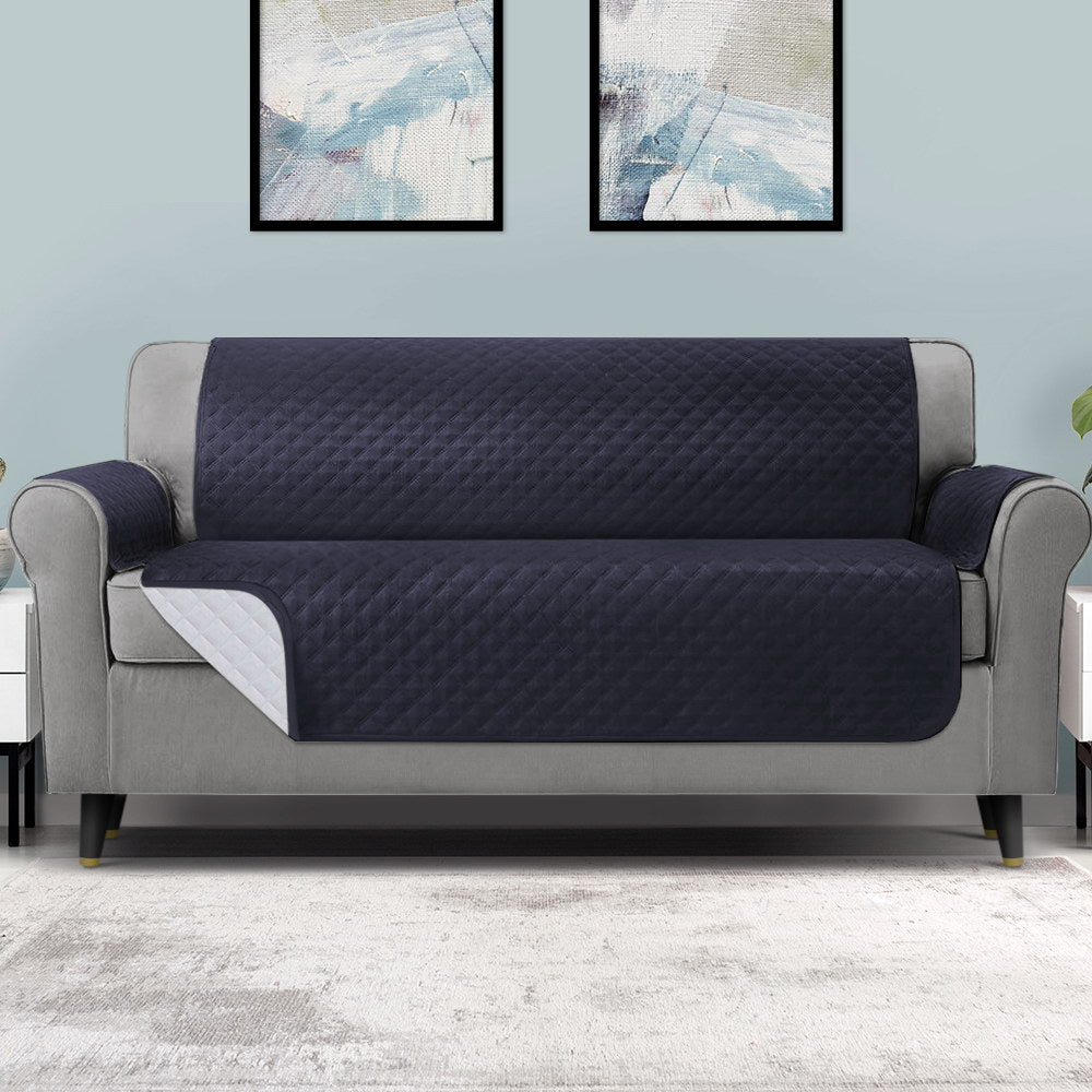 Artiss 4-Seater Sofa Cover 100% Water Resistant Dark Grey, Diamond-Quilted Design - SuperSaverAU - view 8