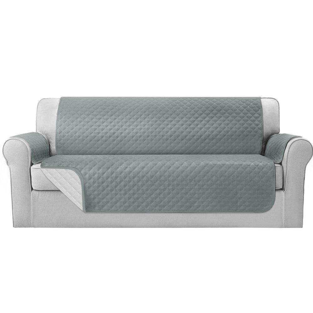 Artiss 4-Seater Water Resistant Sofa Cover - Grey with Diamond Design