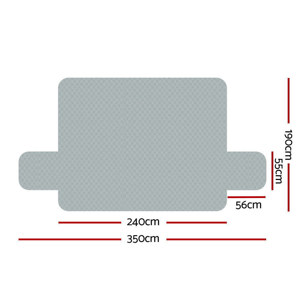 Artiss 4-Seater Water Resistant Sofa Cover - Grey with Diamond Design