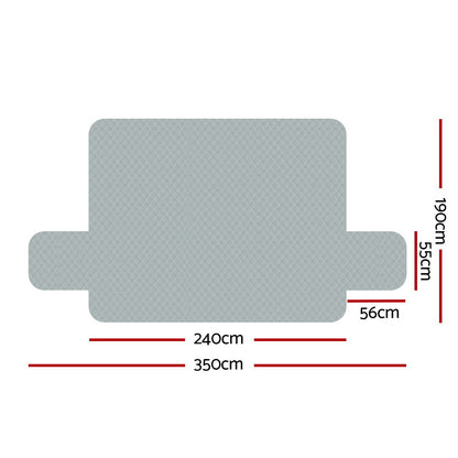 Artiss 4-Seater Water Resistant Sofa Cover - Grey with Diamond Design