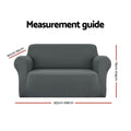 Artiss Sofa Cover Couch Covers 2 Seater Stretch Grey - SuperSaverAU - view 2