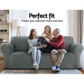 Artiss Sofa Cover Couch Covers 2 Seater Stretch Grey - SuperSaverAU - view 3