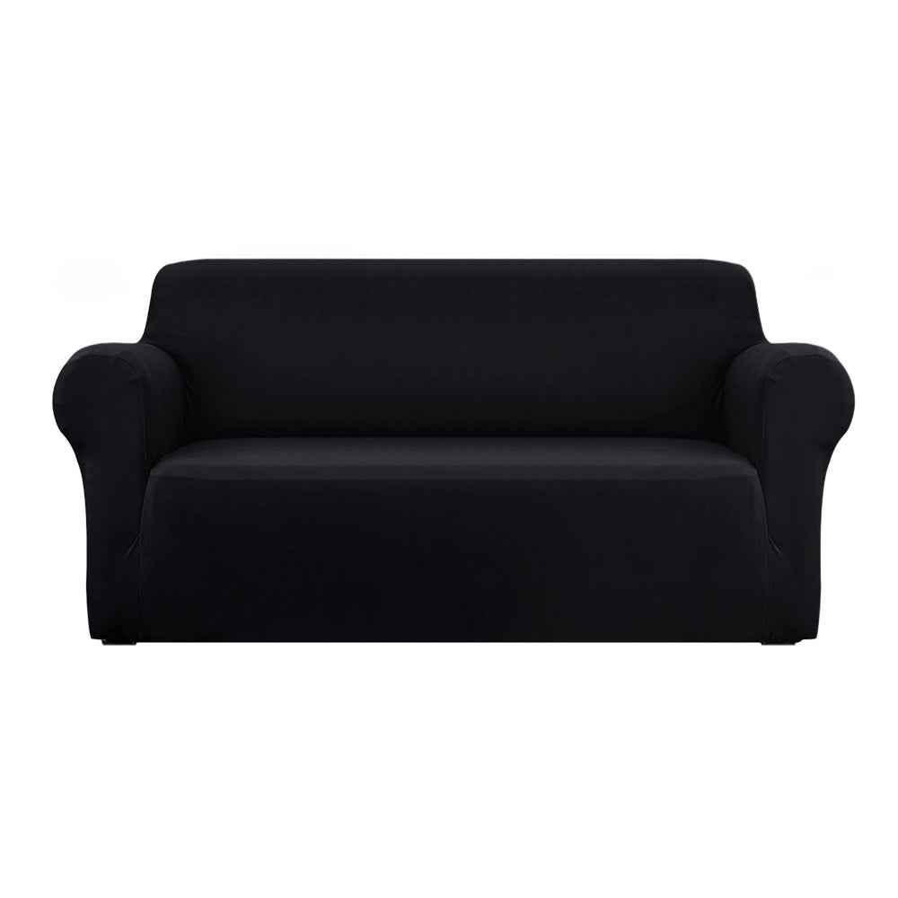 Artiss Sofa Cover Couch Covers 3 Seater Stretch Black - SuperSaverAU - view 1