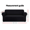 Artiss Sofa Cover Couch Covers 3 Seater Stretch Black - SuperSaverAU - view 2