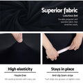 Artiss Sofa Cover Couch Covers 3 Seater Stretch Black - SuperSaverAU - view 4