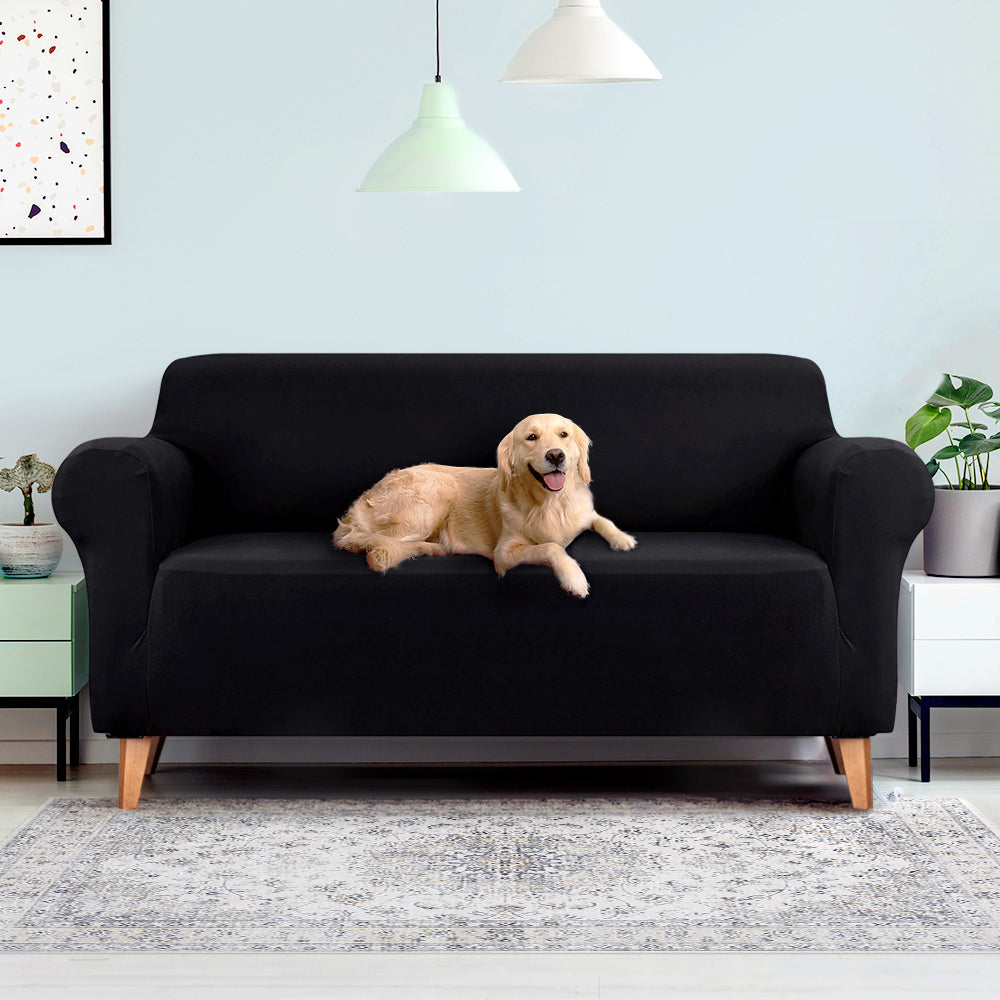 Artiss Sofa Cover Couch Covers 3 Seater Stretch Black - SuperSaverAU - view 7