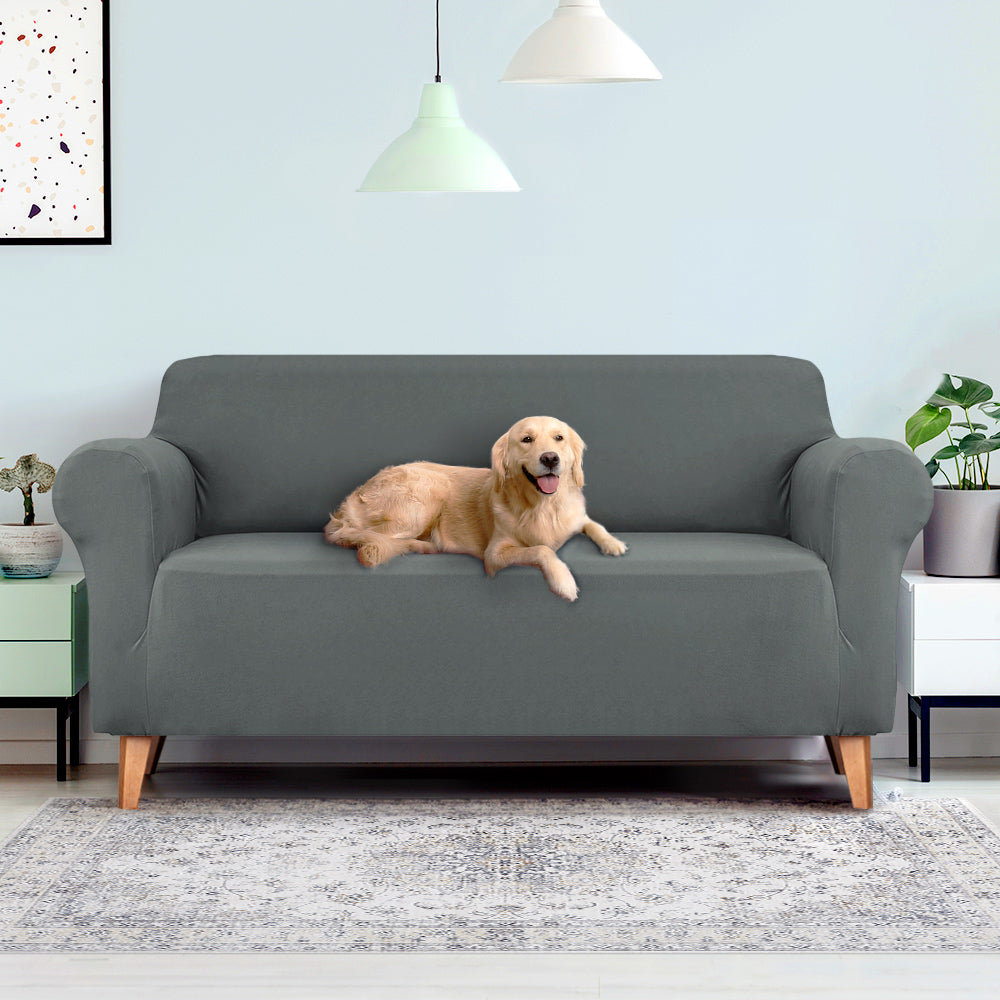Artiss Sofa Cover Couch Covers 3 Seater Stretch Grey - SuperSaverAU - view 7