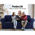 Artiss Sofa Cover Couch Covers 3 Seater Stretch Navy - SuperSaverAU - view 3