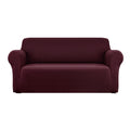 Artiss 3 Seater Stretch Sofa Cover Burgundy - SuperSaverAU - view 1