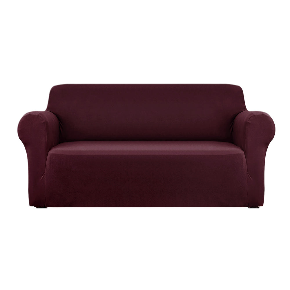 Artiss 3 Seater Stretch Sofa Cover Burgundy - SuperSaverAU - view 1