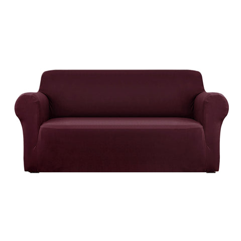 Artiss 3 Seater Stretch Sofa Cover Burgundy - SuperSaverAU - view 1