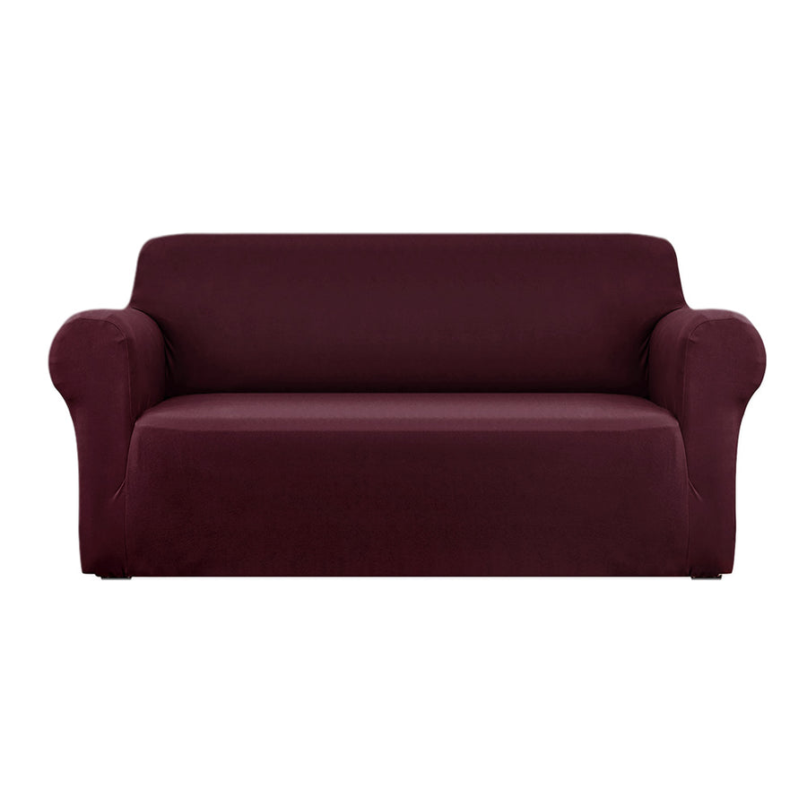 Artiss 3 Seater Stretch Sofa Cover Burgundy - SuperSaverAU - view 1