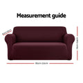 Artiss 3 Seater Stretch Sofa Cover Burgundy - SuperSaverAU - view 2