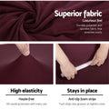 Artiss 3 Seater Stretch Sofa Cover Burgundy - SuperSaverAU - view 4