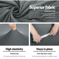 Artiss 4 Seater Stretch Sofa Cover Grey - SuperSaverAU - view 4