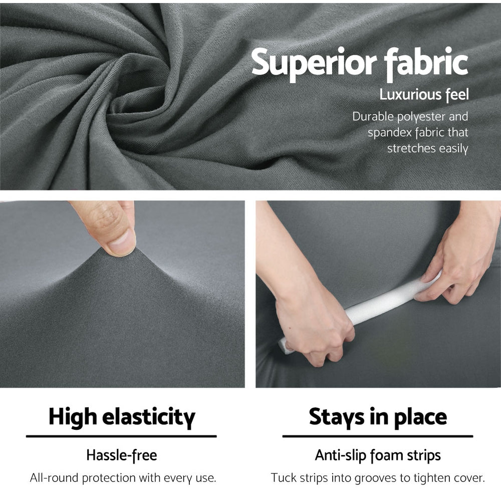 Artiss 4 Seater Stretch Sofa Cover Grey - SuperSaverAU - view 4