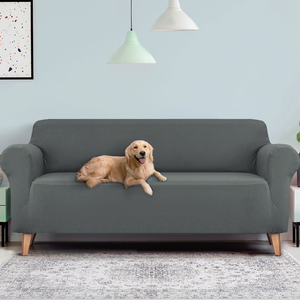 Artiss 4 Seater Stretch Sofa Cover Grey - SuperSaverAU - view 7
