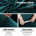 Artiss Velvet Sofa Cover 1 Seater Agate Green, Stretchable, Machine Washable - SuperSaverAU - view 3