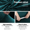 Artiss Velvet Sofa Cover 2-Seater Agate Green - Stretchable, Machine Washable - SuperSaverAU - view 3