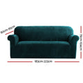Artiss Velvet Sofa Cover 3 Seater Agate Green, Stretchable, Machine Washable - SuperSaverAU - view 2