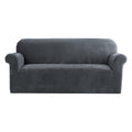 Artiss Velvet Sofa Cover 3 Seater Grey - Stretchable, Machine Washable, Anti-Slip - SuperSaverAU - view 1