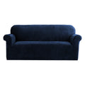 Artiss 3-Seater Velvet Sofa Cover - Sapphire, Stretchable, Machine Washable - SuperSaverAU - view 1